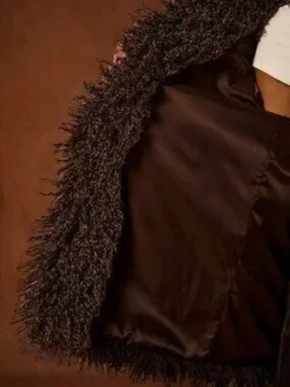 Coffee Brown Casual Women's Faux Fur Jacket